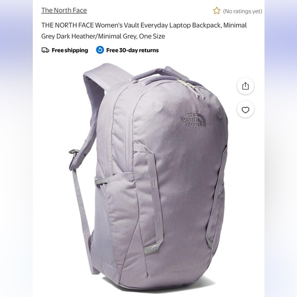 The North Face Gray Backpack. Durable. 2 zippered compartments with padded back. - Picture 1 of 9